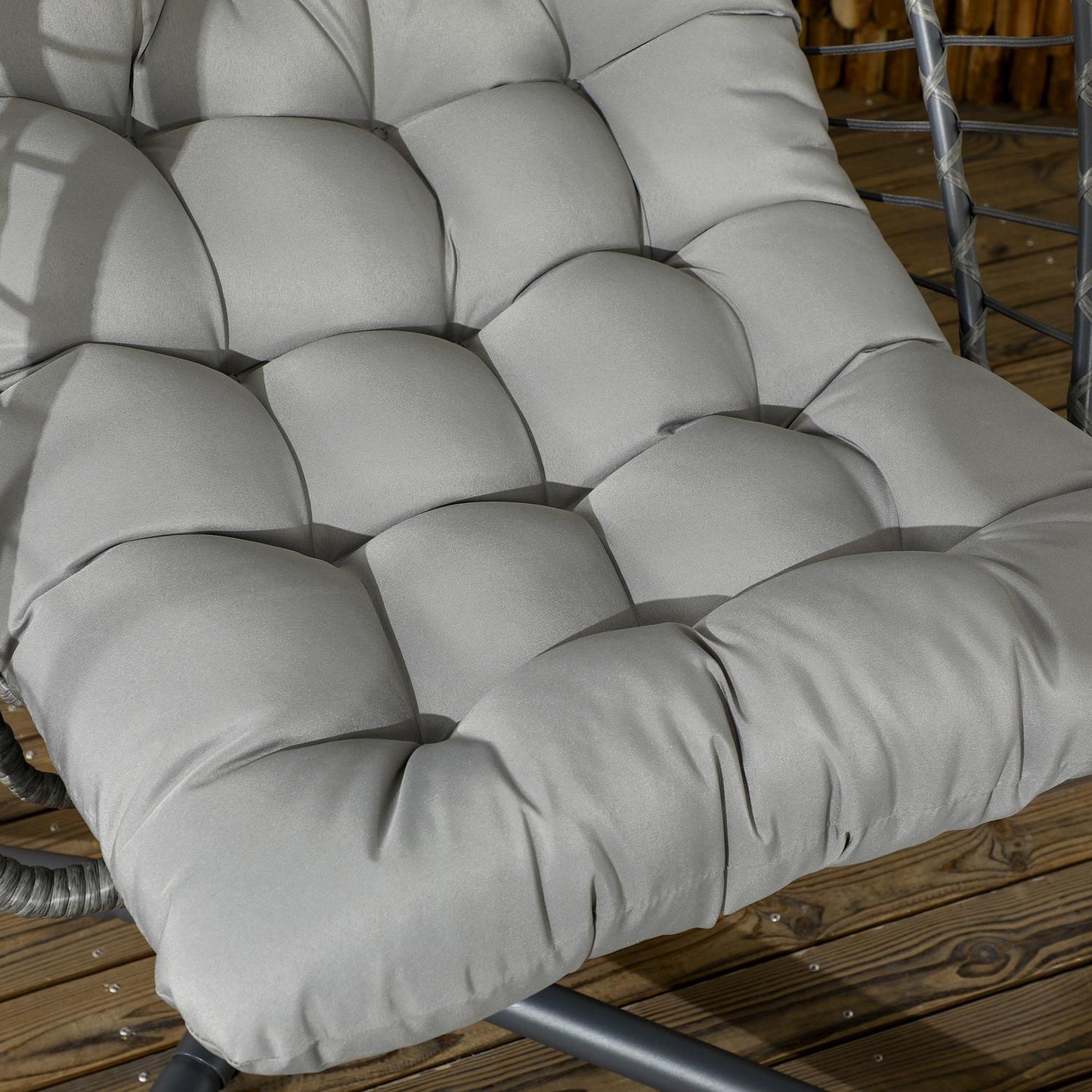 Rattan hanging chair with cushion - indoor/outdoor use