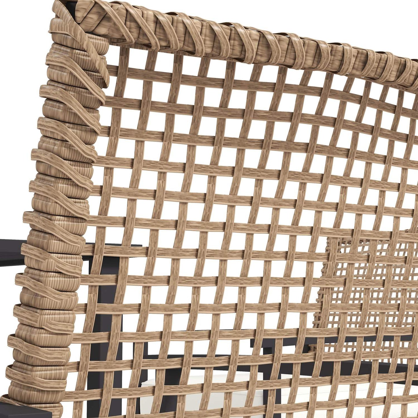 Garden furniture in rattan, 5 parts, with cushions