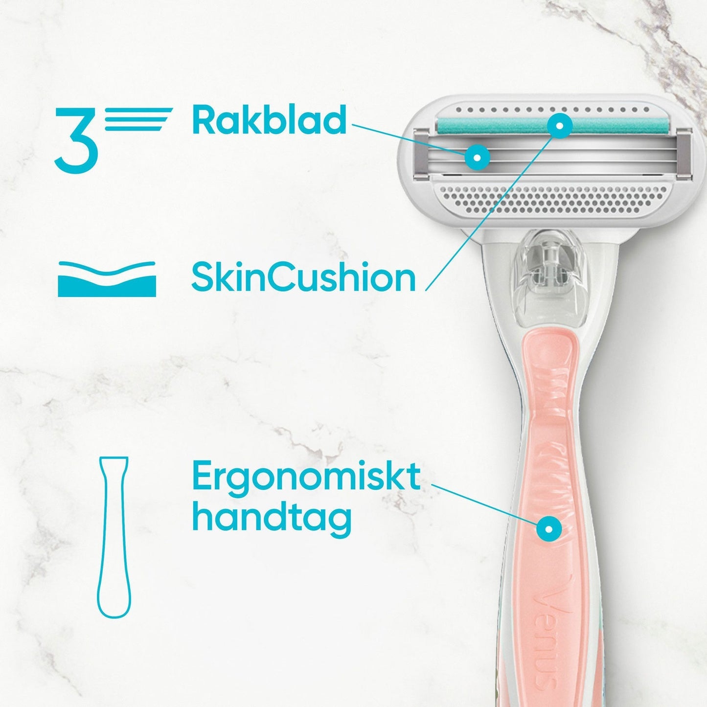 Razor Smooth Sensitive Pink + 2 razor blades