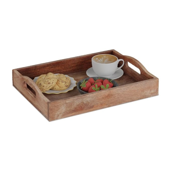 Rectangular tray in mango wood