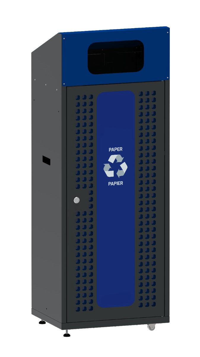 Recycling Bin, 180L Capacity, Galvanised Steel, Blue