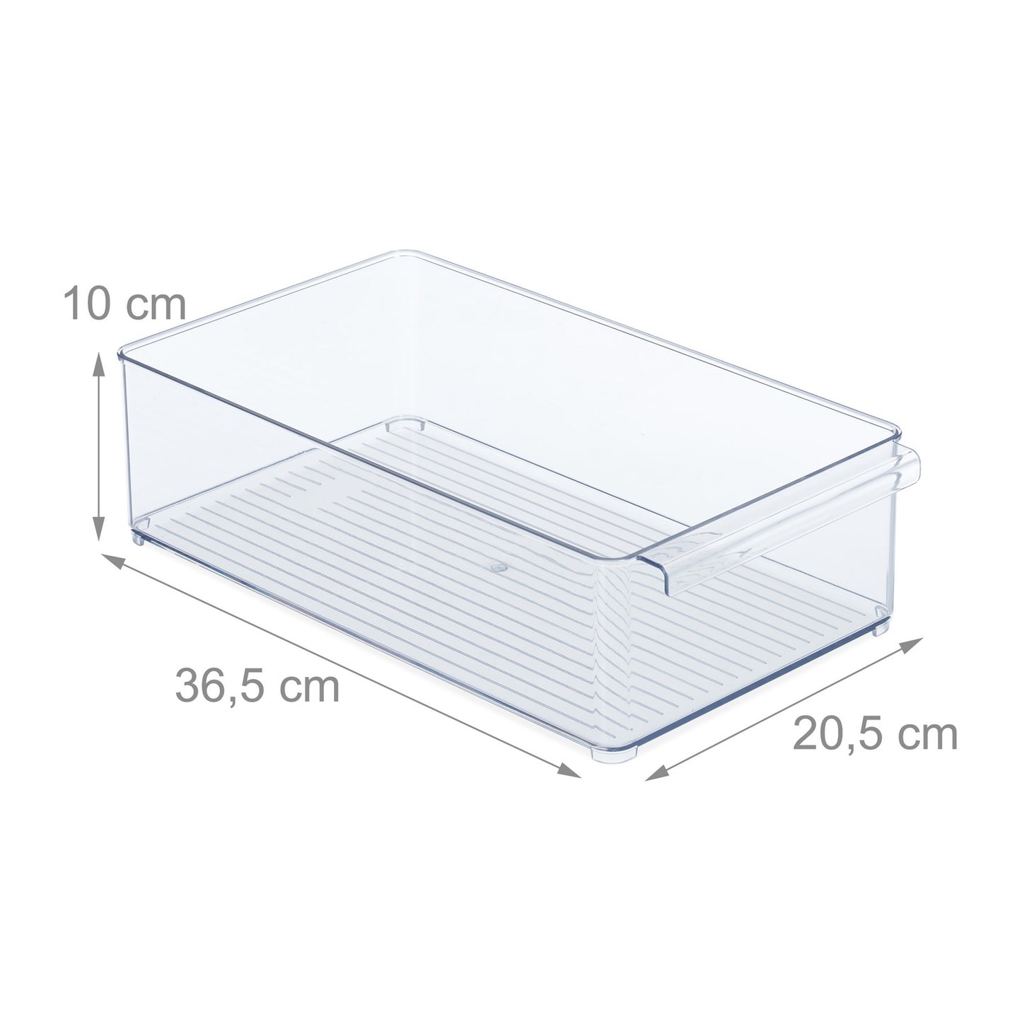 Refrigerator storage with handle