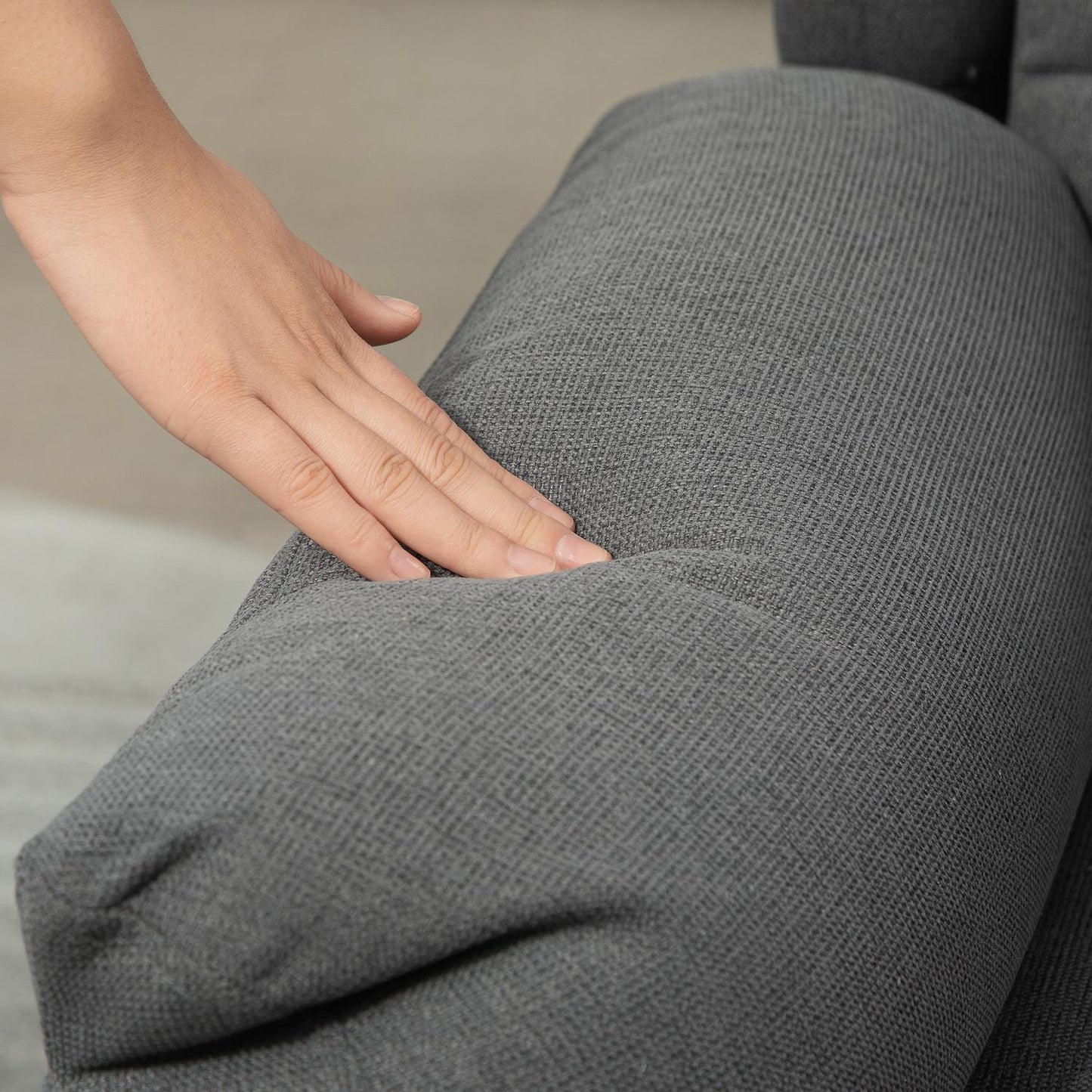 Dark gray recliner with pocket spring core, capacity 150 kg