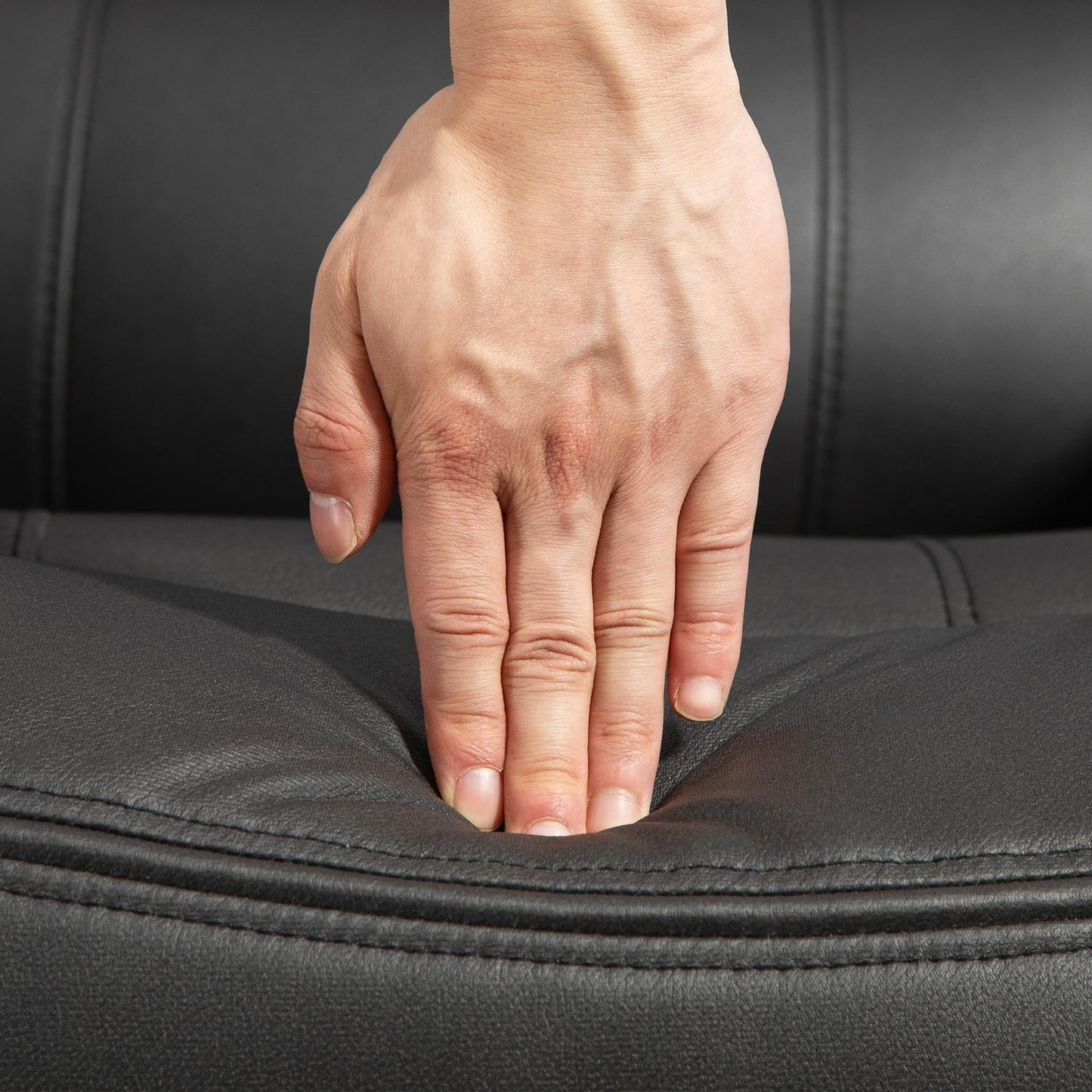 Reclining swivel TV chair with footrest, black