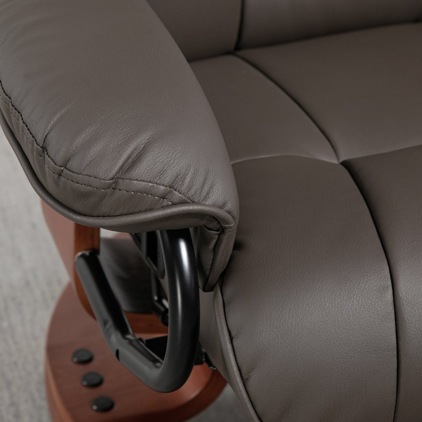 Reclining TV chair in artificial leather, Rotating, Brown, 150 kg Capacity