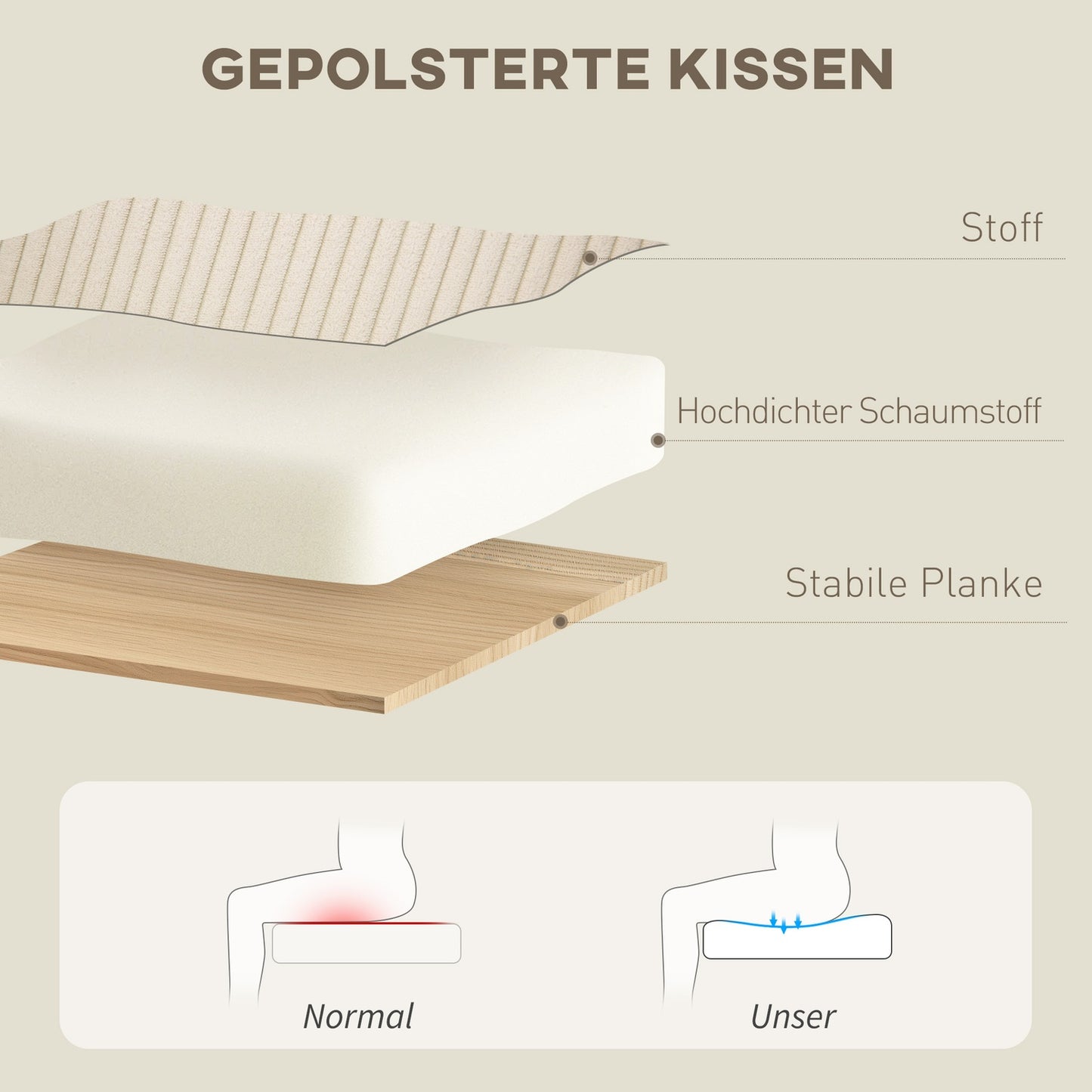 Lounger Beige with 360° rotatable and stool