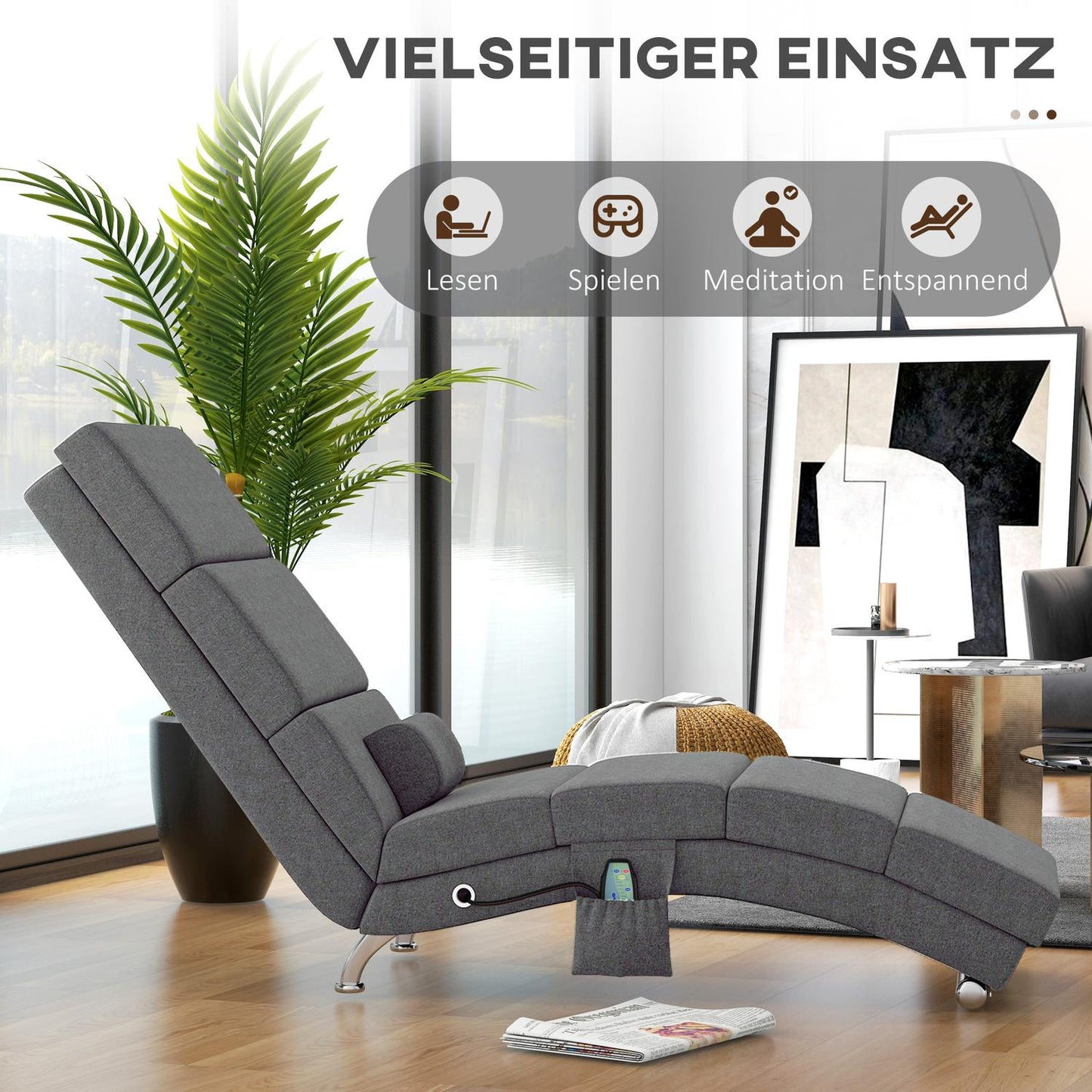 Electric massage chair, foldable with remote control