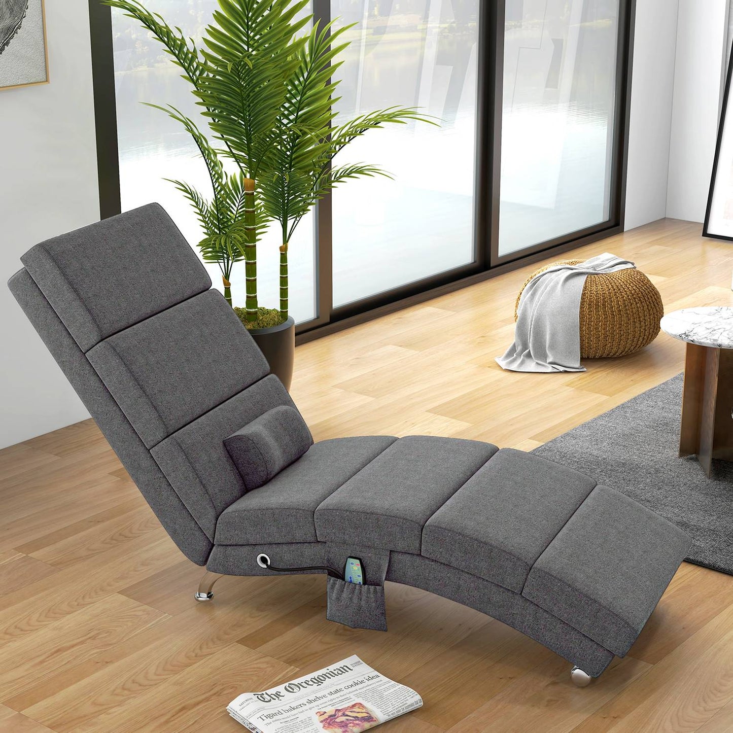 Electric massage chair, foldable with remote control