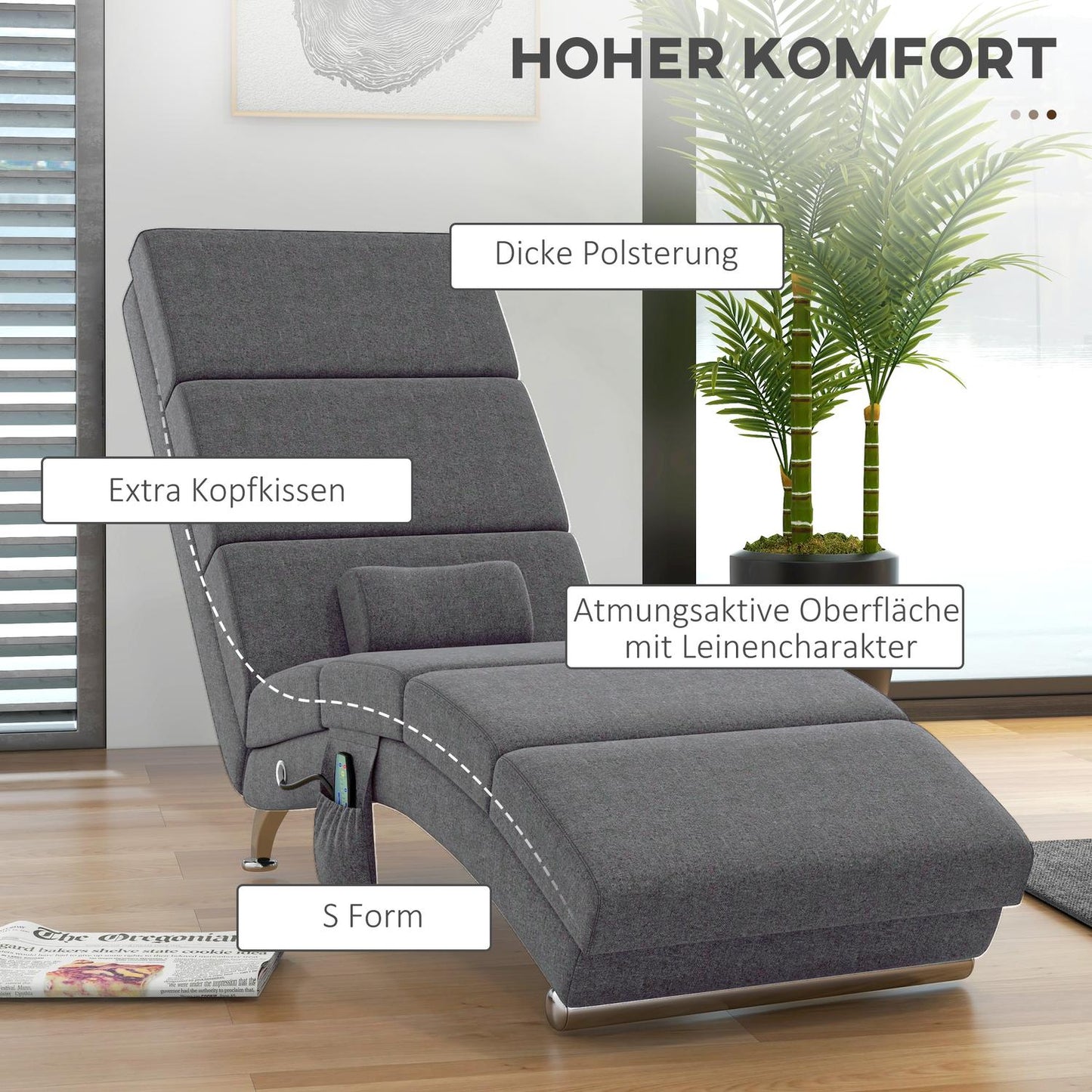 Electric massage chair, foldable with remote control