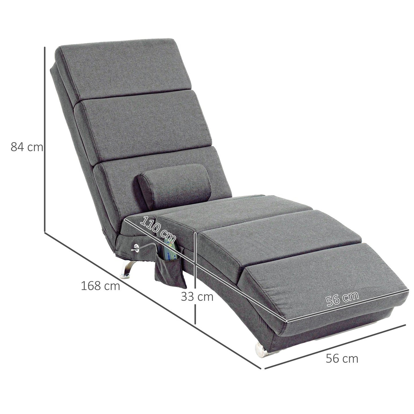 Electric massage chair, foldable with remote control