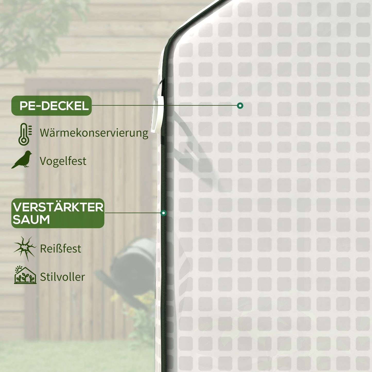 Greenhouse film replacement cover with UV protection, 140x73x190 cm