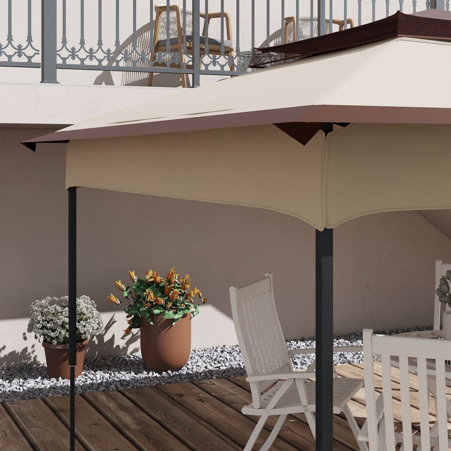 Gazebo roof replacement 3.25m, coffee polyester