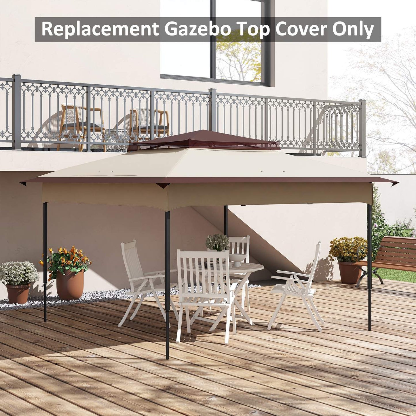 Gazebo roof replacement 3.25m, coffee polyester