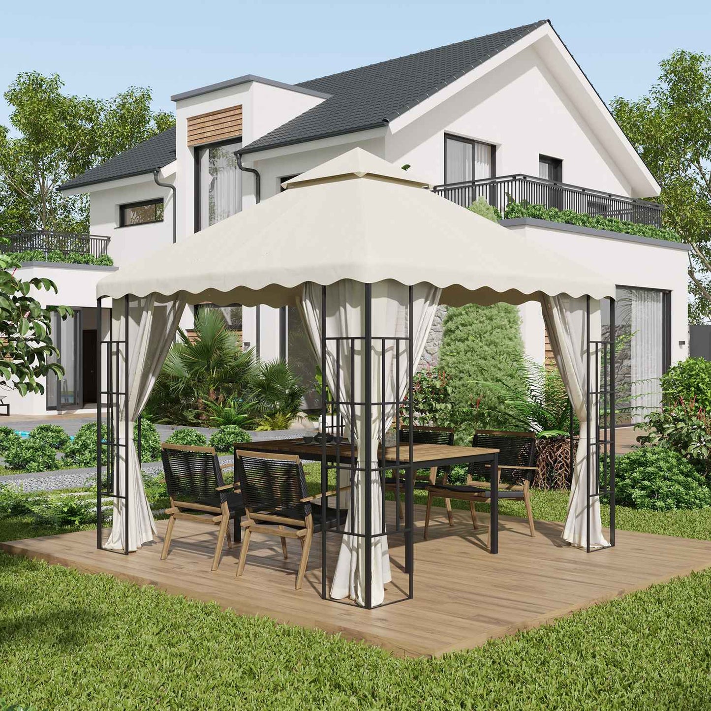 Replacement roof for garden pavilion, 3x3M, Cream white cover