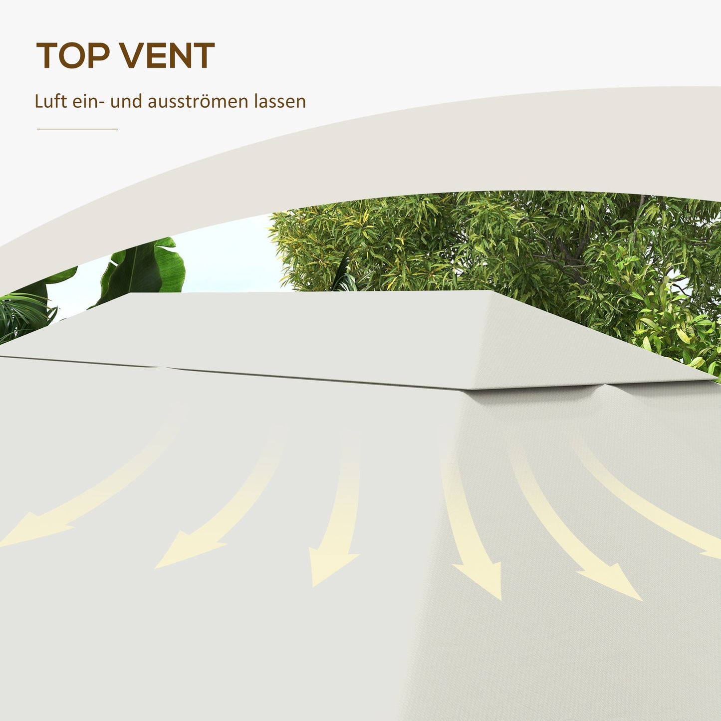 Waterproof Replacement Gazebo Roof, UV Protected, 3.97x2.97M, Cream