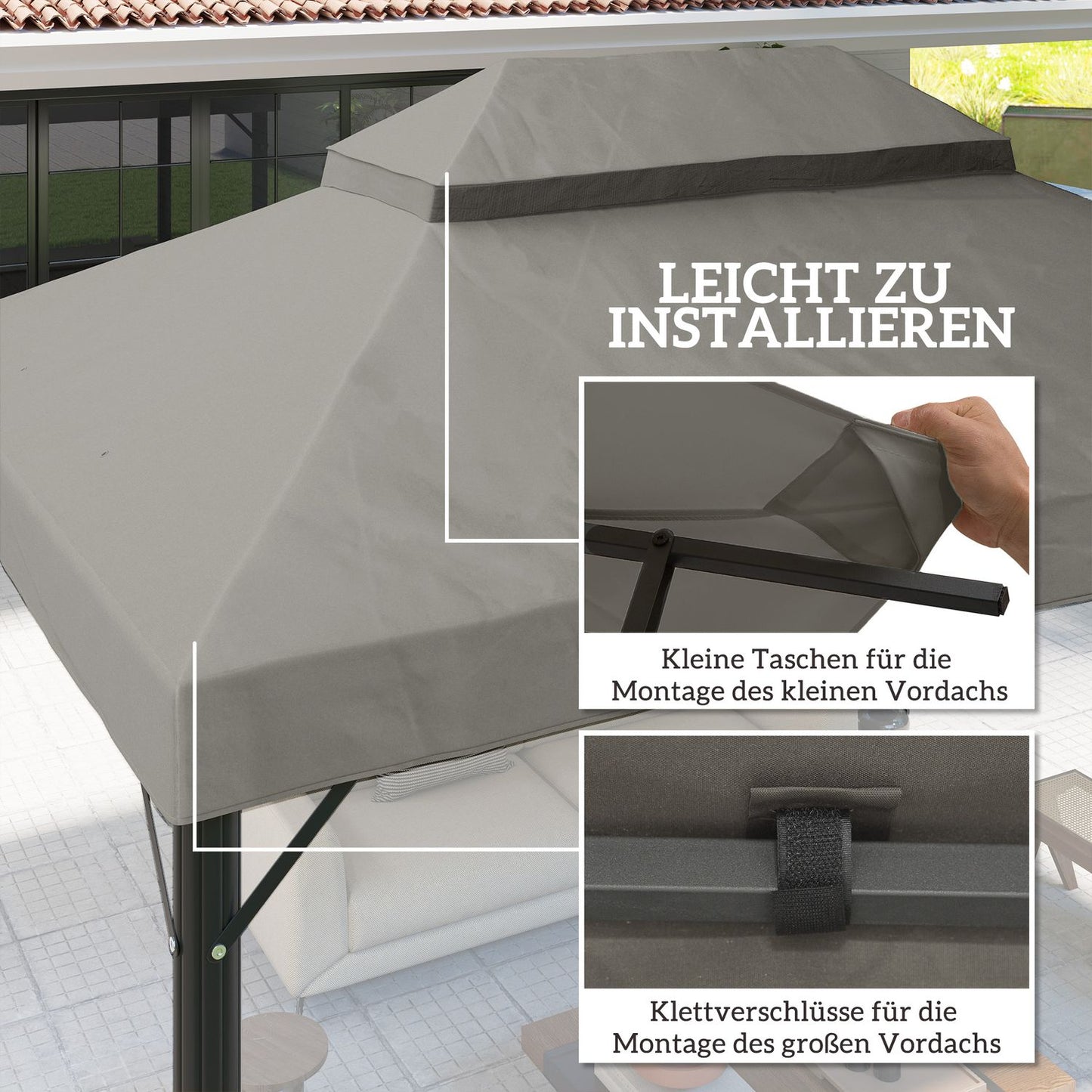 Waterproof roof replacement for 3x4m garden gazebo, UPF30+