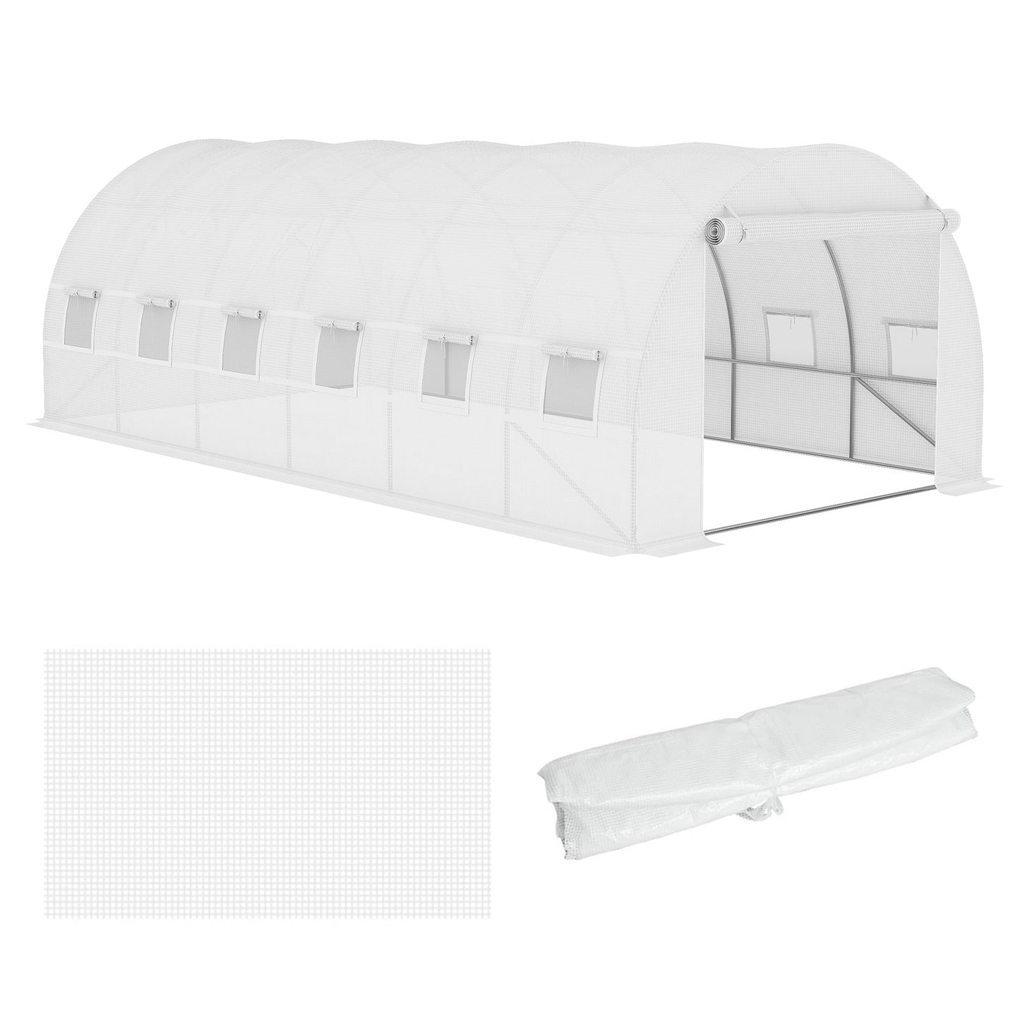 Greenhouse film - Tear-resistant, 600x300x200 cm, 12 windows