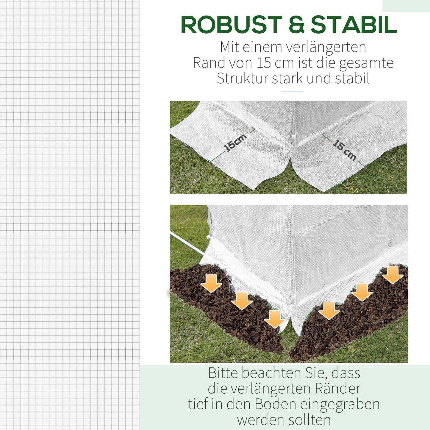 Greenhouse film - Tear-resistant, 600x300x200 cm, 12 windows