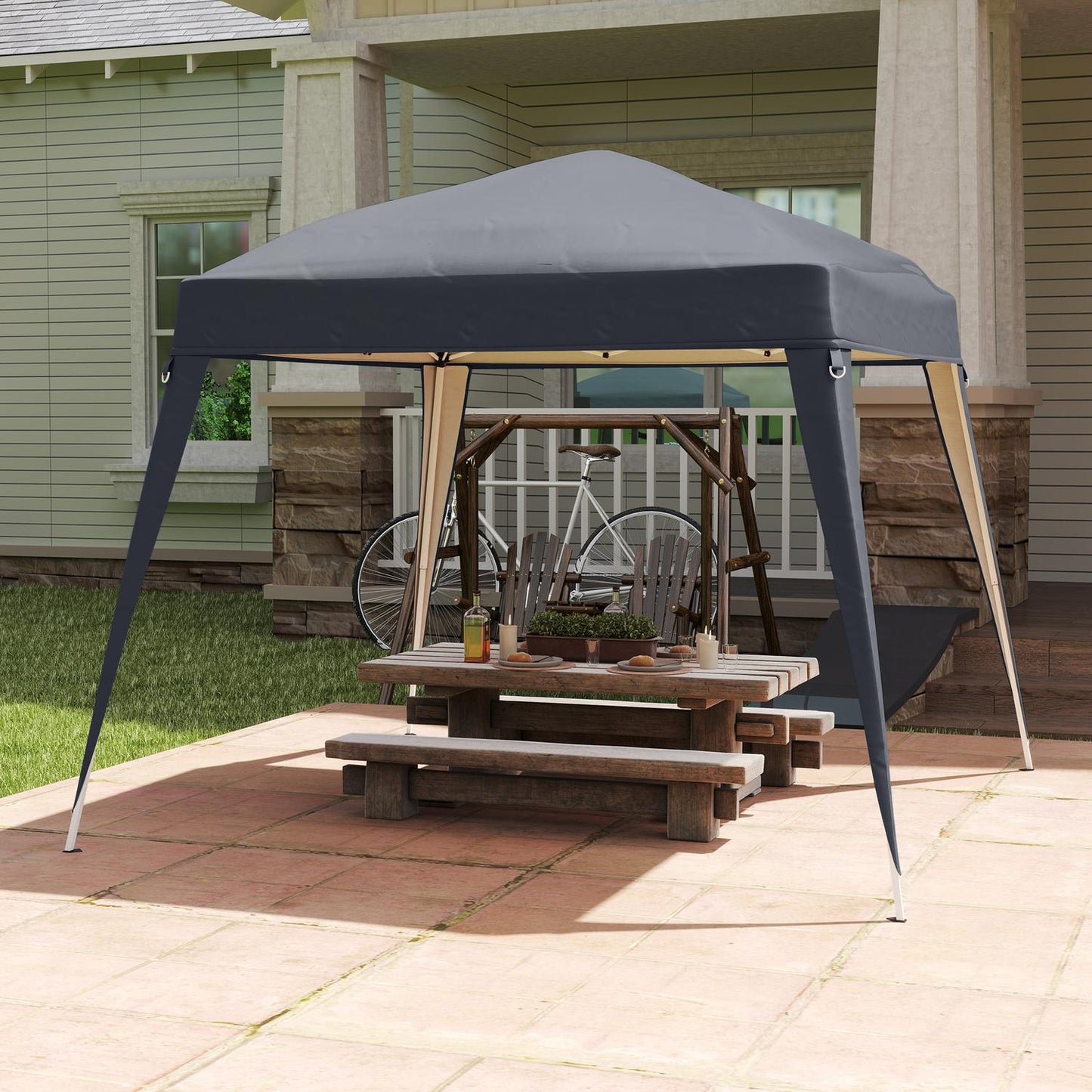 Dark gray 3x3m water-repellent pavilion replacement roof