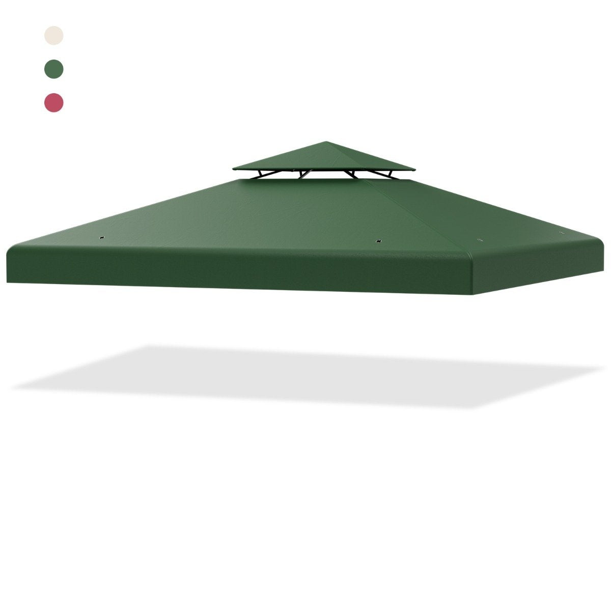 Replacement top cover 300 x 300 cm patio canopy for double-story gazebo dark green