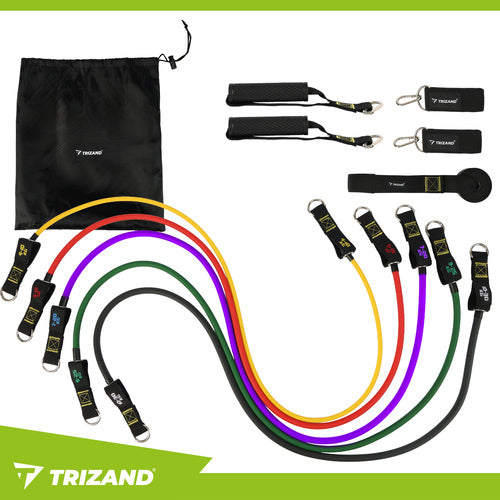 Resistance Bands Set – 5 Levels, Handles, Door Hook