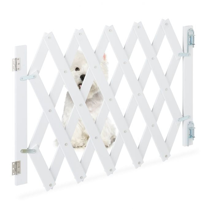Retractable dog rail in white