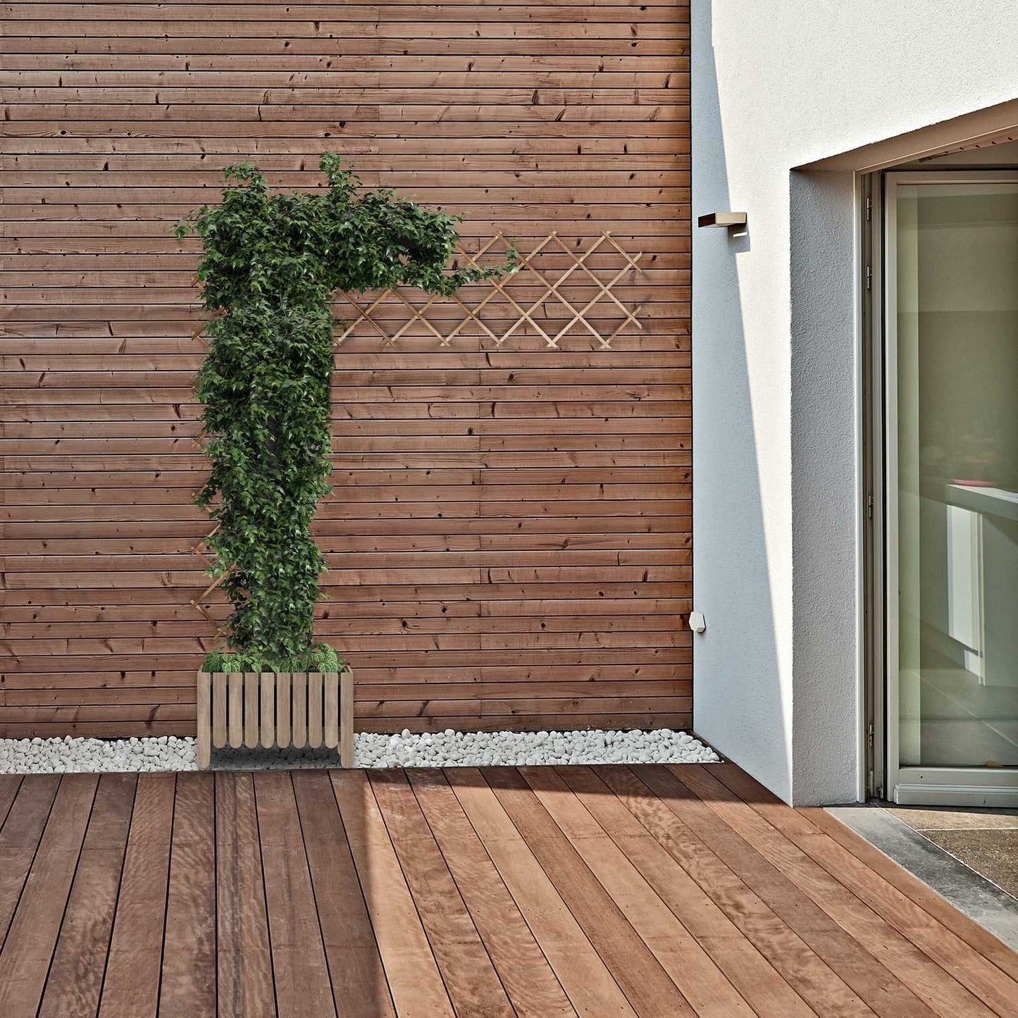 Retractable trellis in wood, set of 3