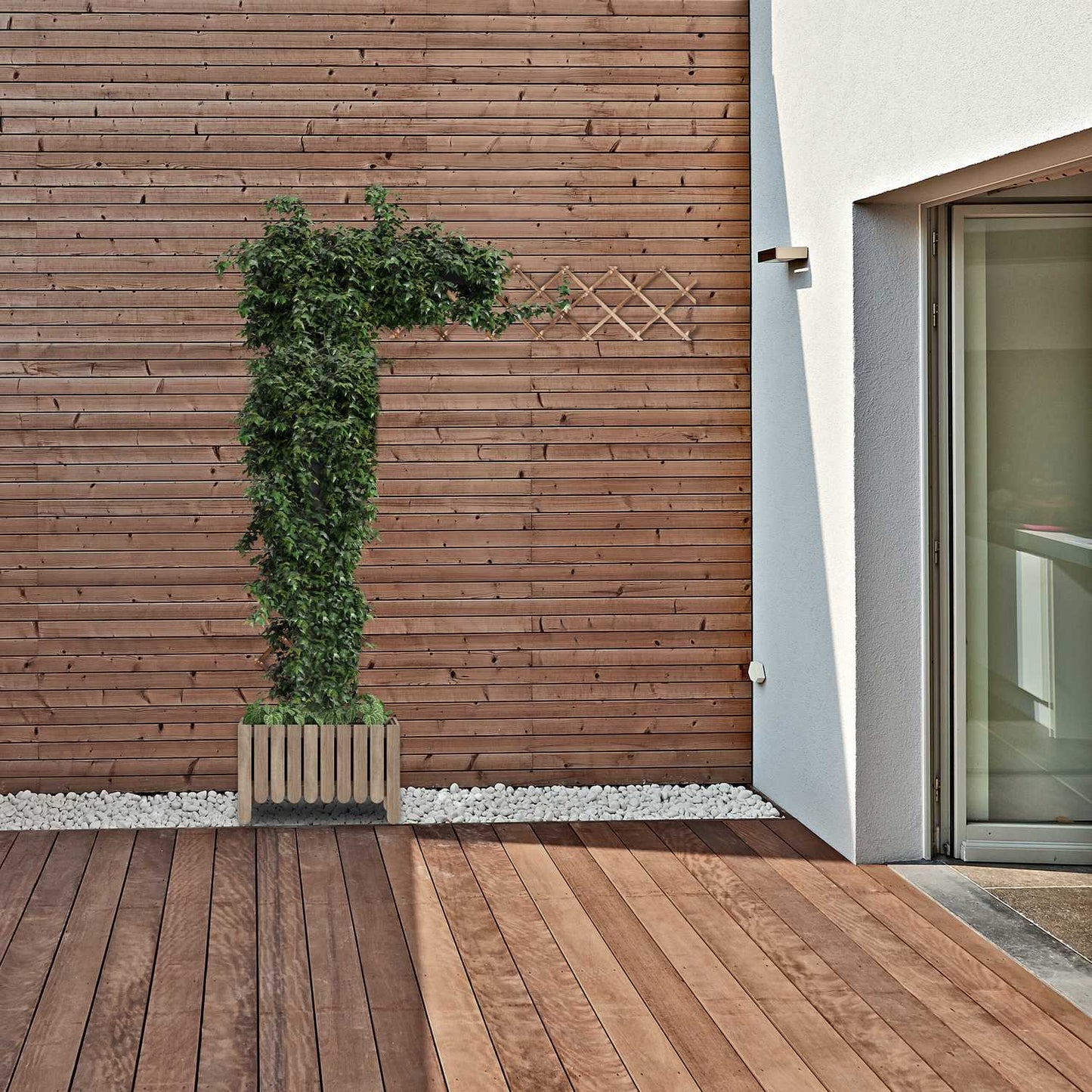 Retractable trellis in wood, set of 3