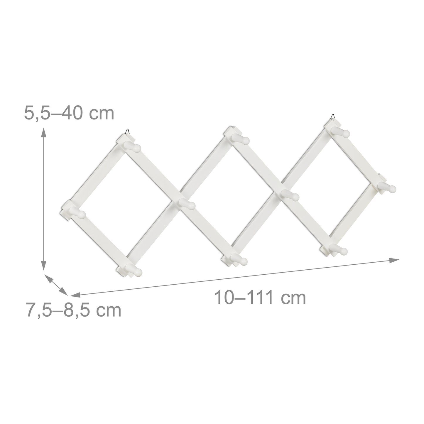 Retractable wall coat hanger in wood