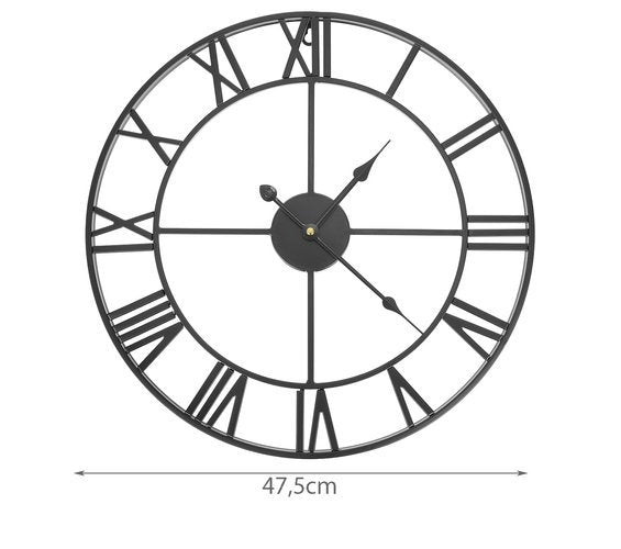 Retro wall clock - black