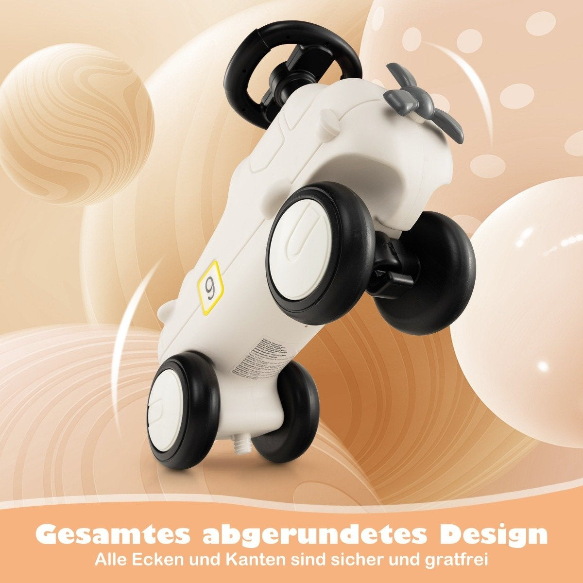 Ride-on car in airplane look with cute propeller ride-on vehicle white
