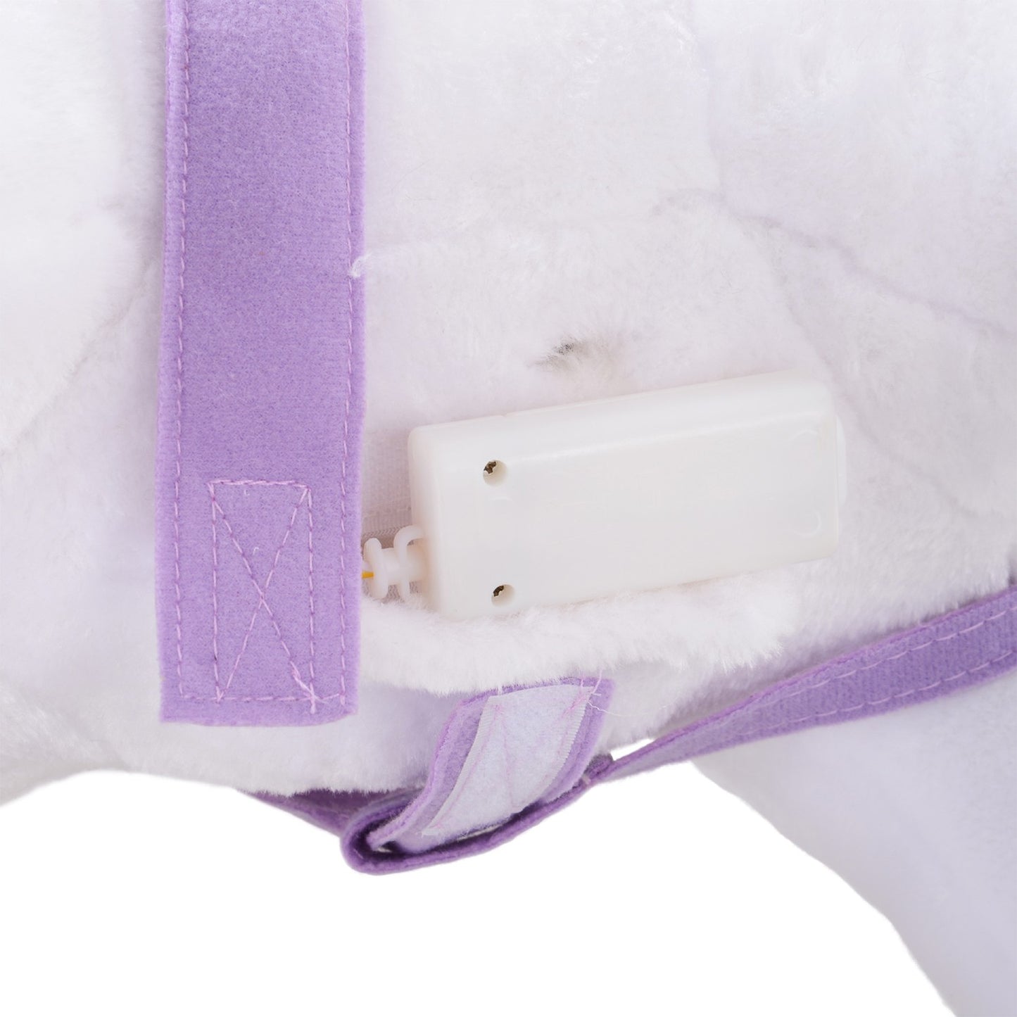 Plush riding horse on wheels, purple, neighbor sound, 55x23x60 cm