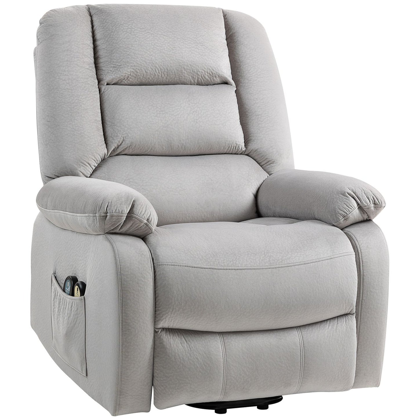 Riser chair with massage function, 90x93x110cm, light grey