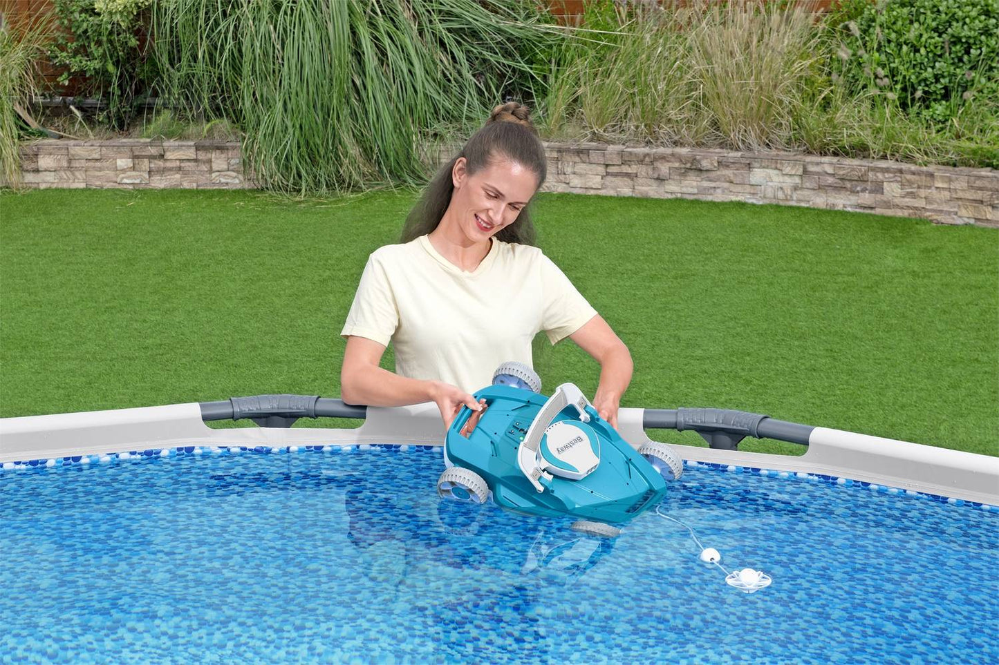 Robotic Pool Vacuum, Wireless, 90-Minute Runtime