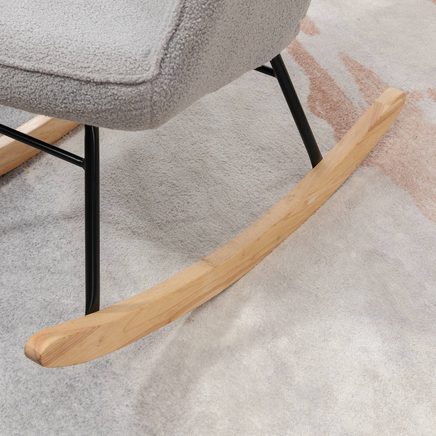 Light gray Berber fleece armchair, 120 kg capacity