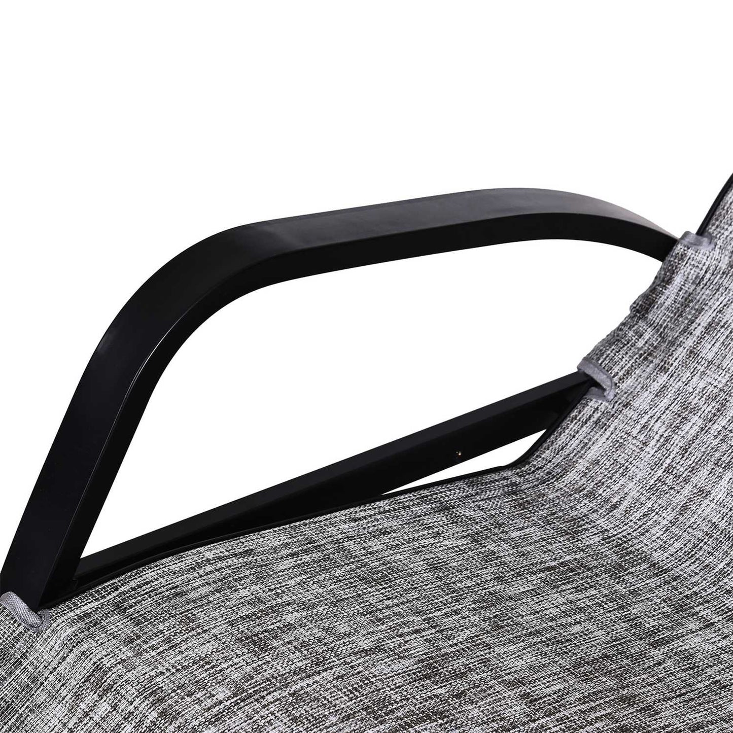 Gray adjustable rocking chair with cushion for patio & balcony