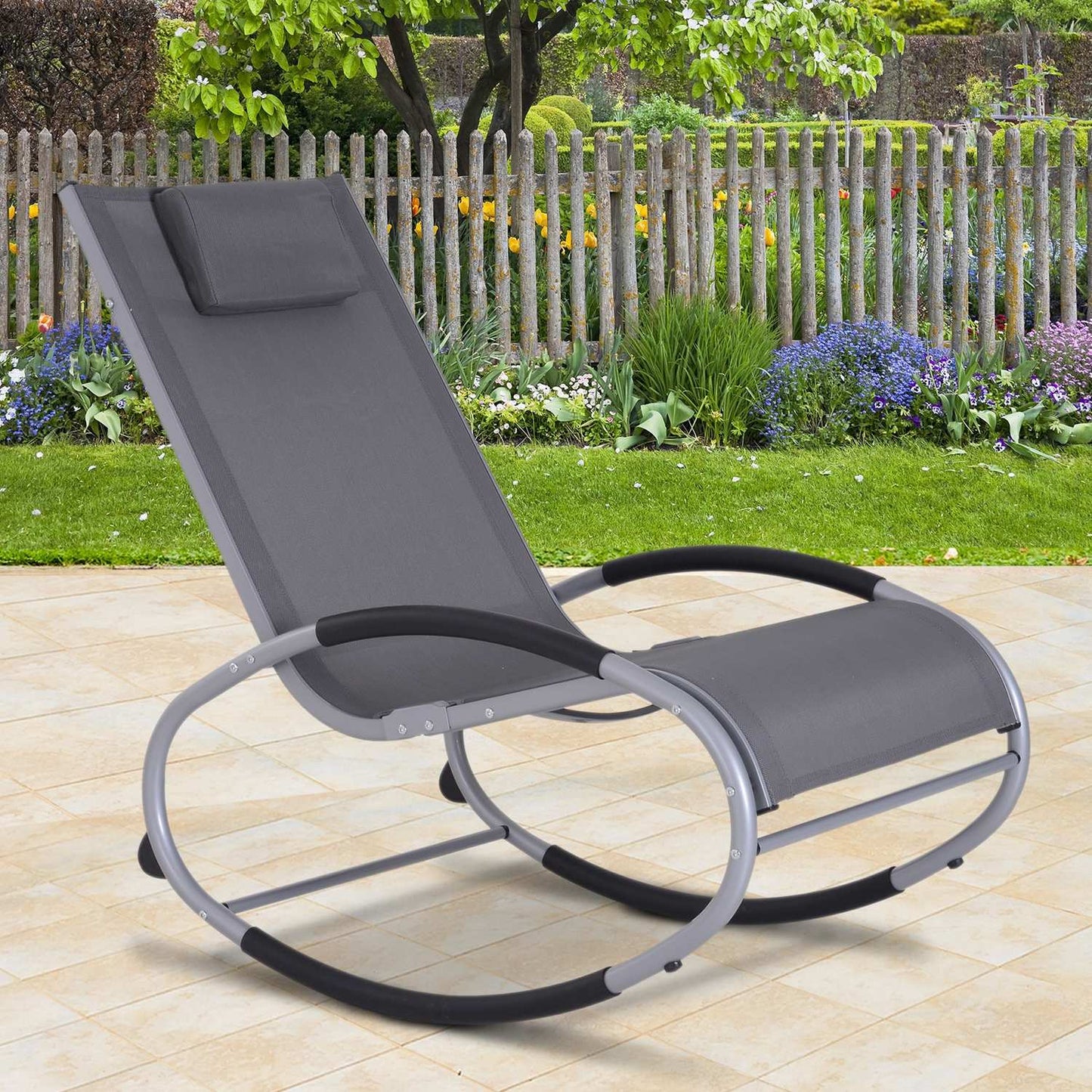 Garden Swing Lounger with cushion, weatherproof aluminium