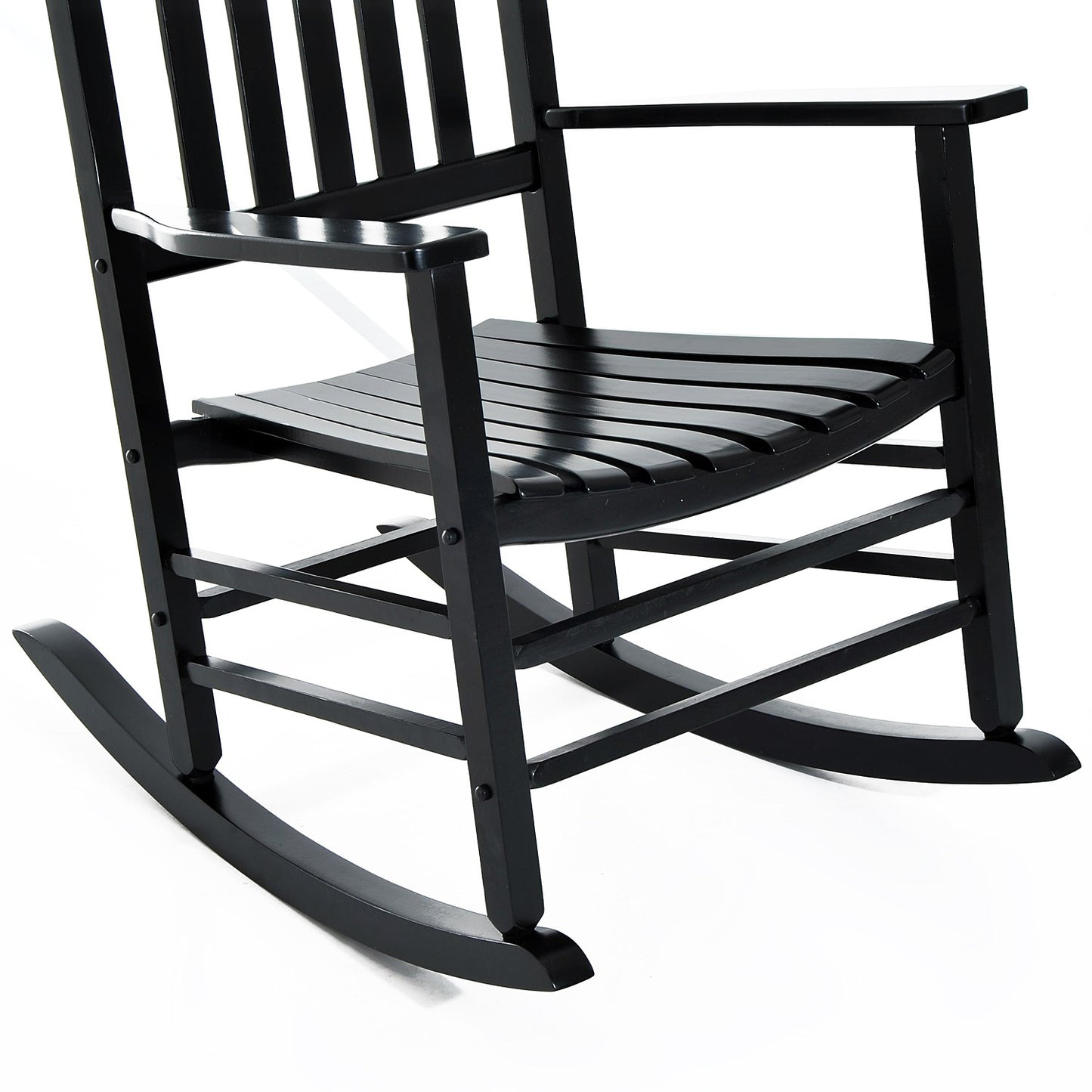 Black wooden rocking chair with armrests 69X86X115 Cm