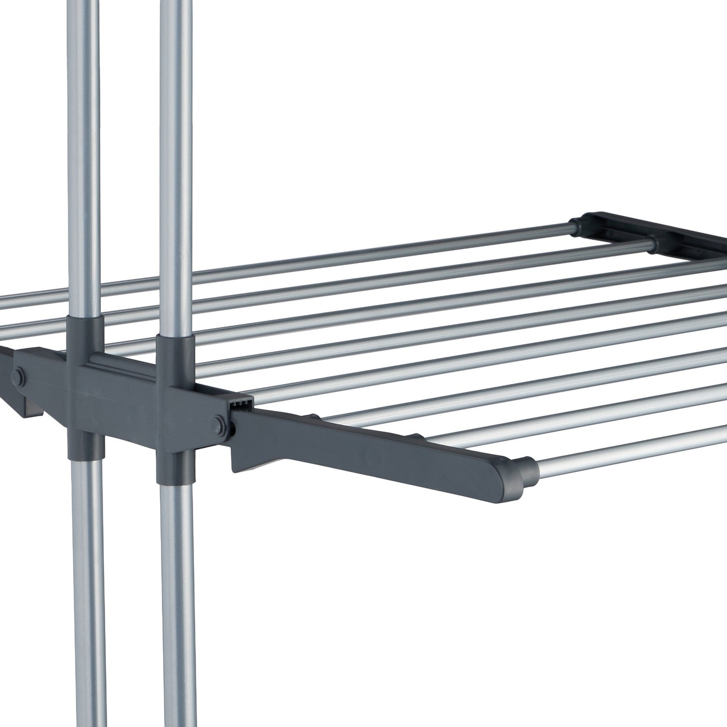 Rolling Laundry Rack with Foldable Wings and Hangers