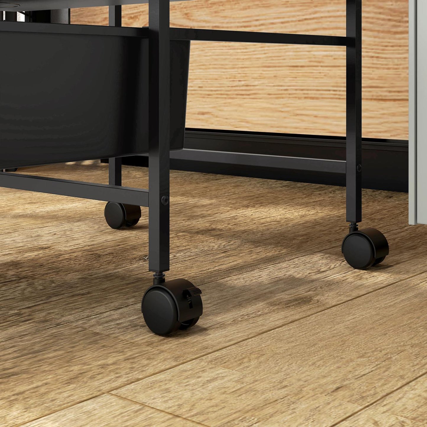 3-tier rolling kitchen storage cart, black