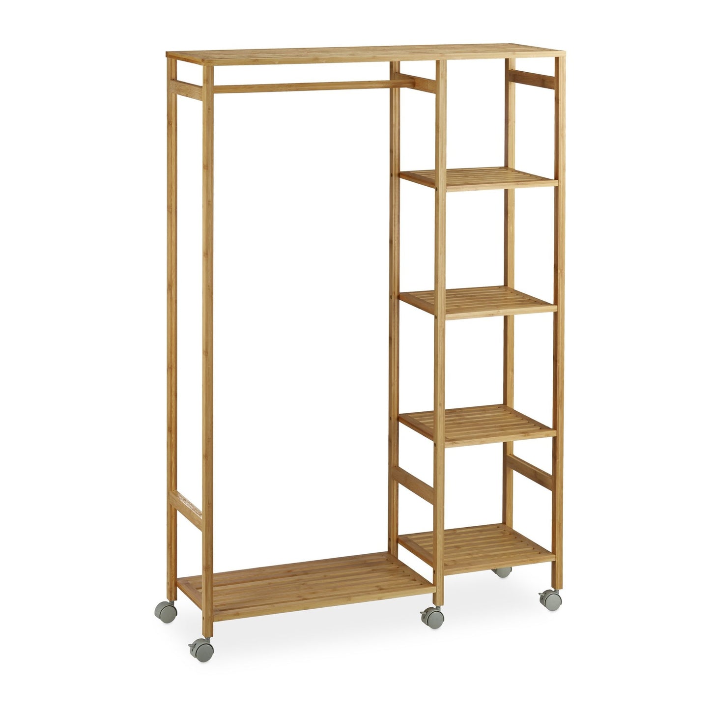Rolling wardrobe in bamboo