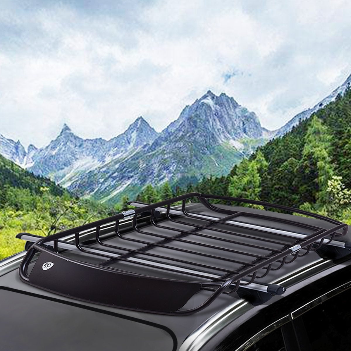 Roof Basket Universal Aerodynamic Design Car Roof Rack 120 x 98 x 17 cm Black