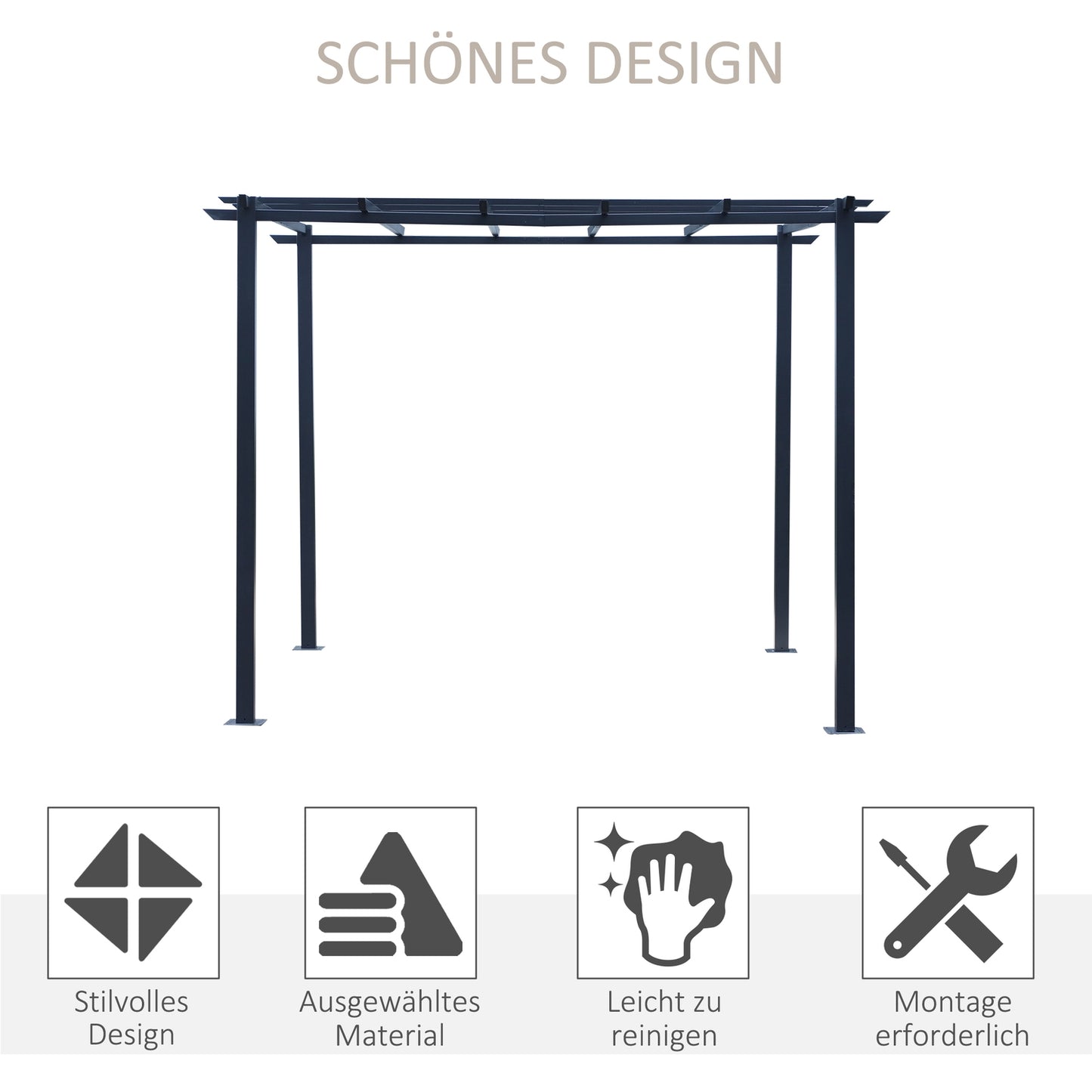 Black Metal Garden Arch Trellis, Weather Resistant, 2.97x2.95x2.3M