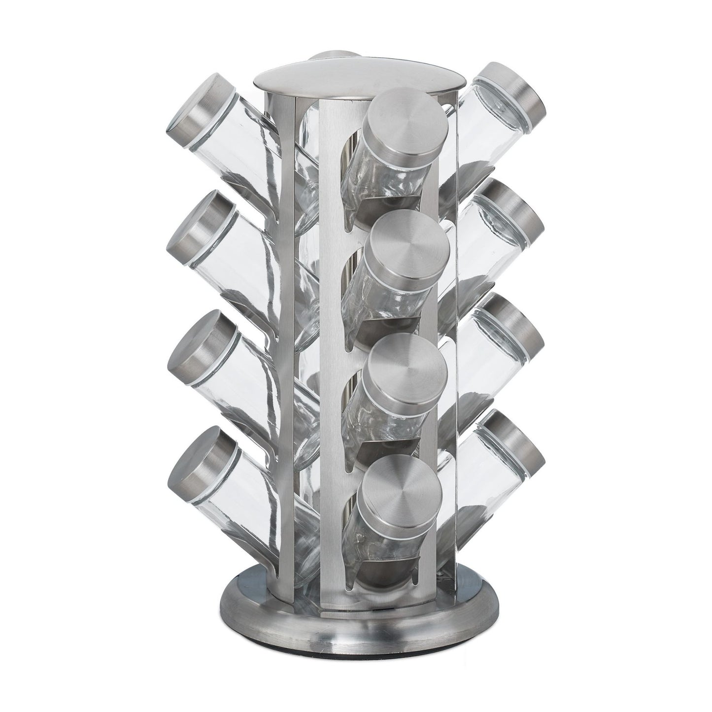 Rotating spice rack with 16 spice jars