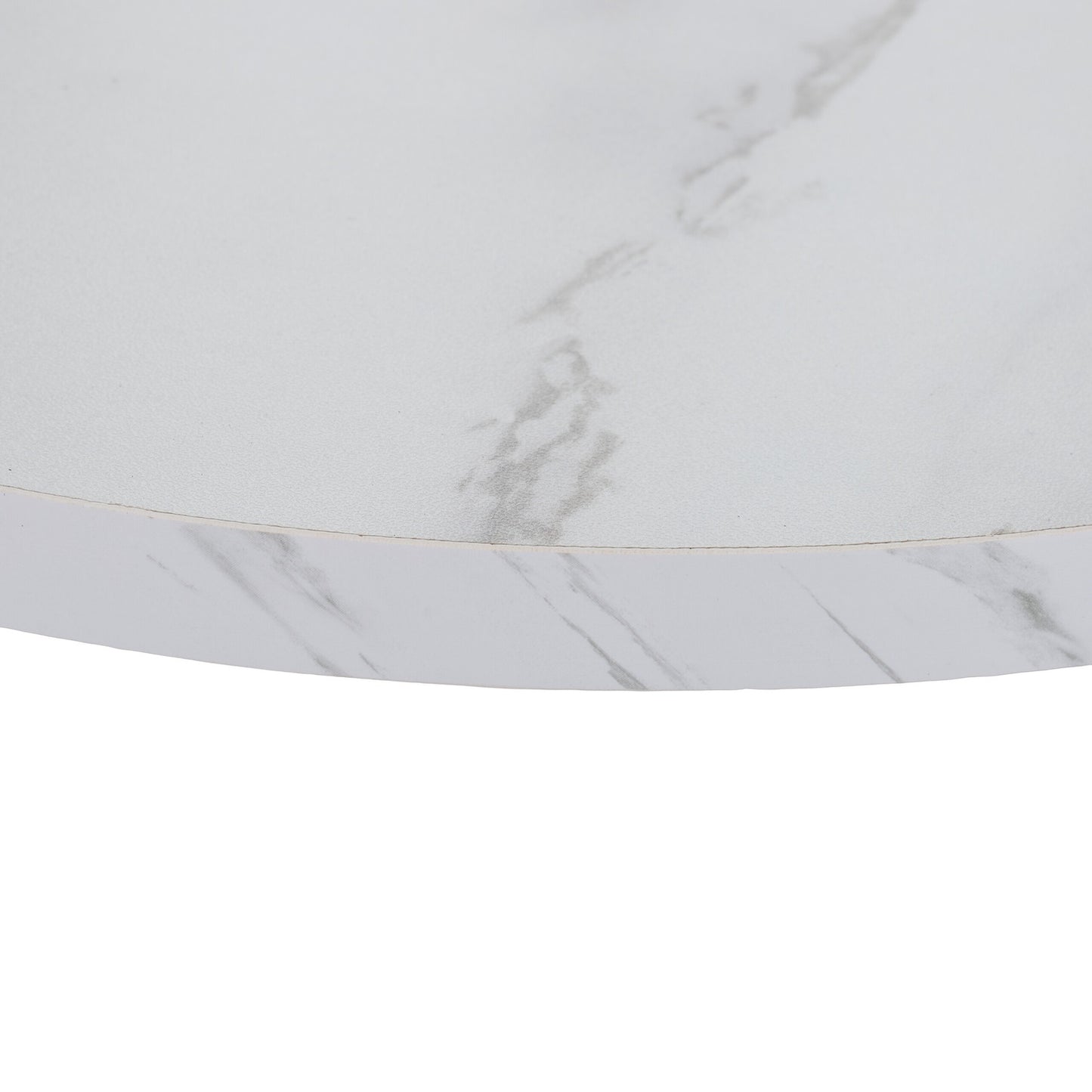 Round Marble Look Side Table with 2 Levels