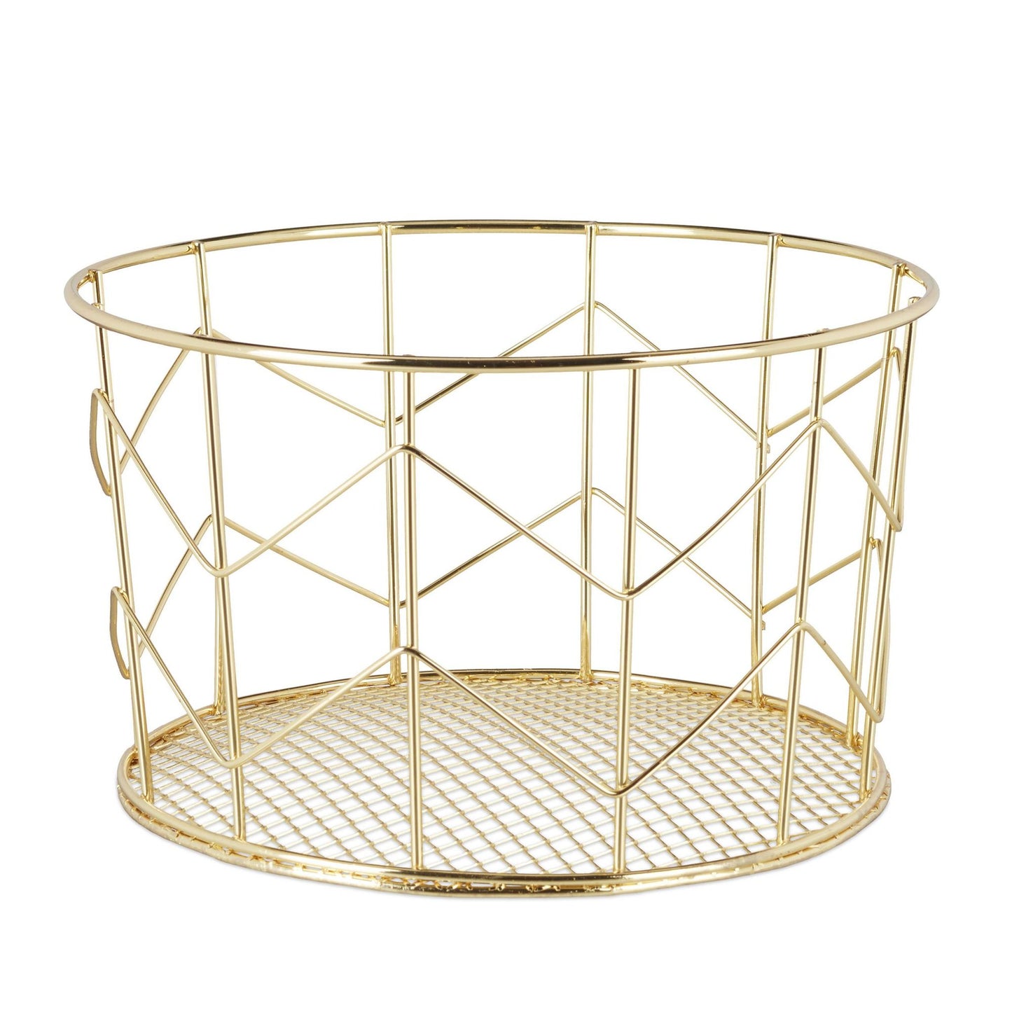 Round basket made of metal wire