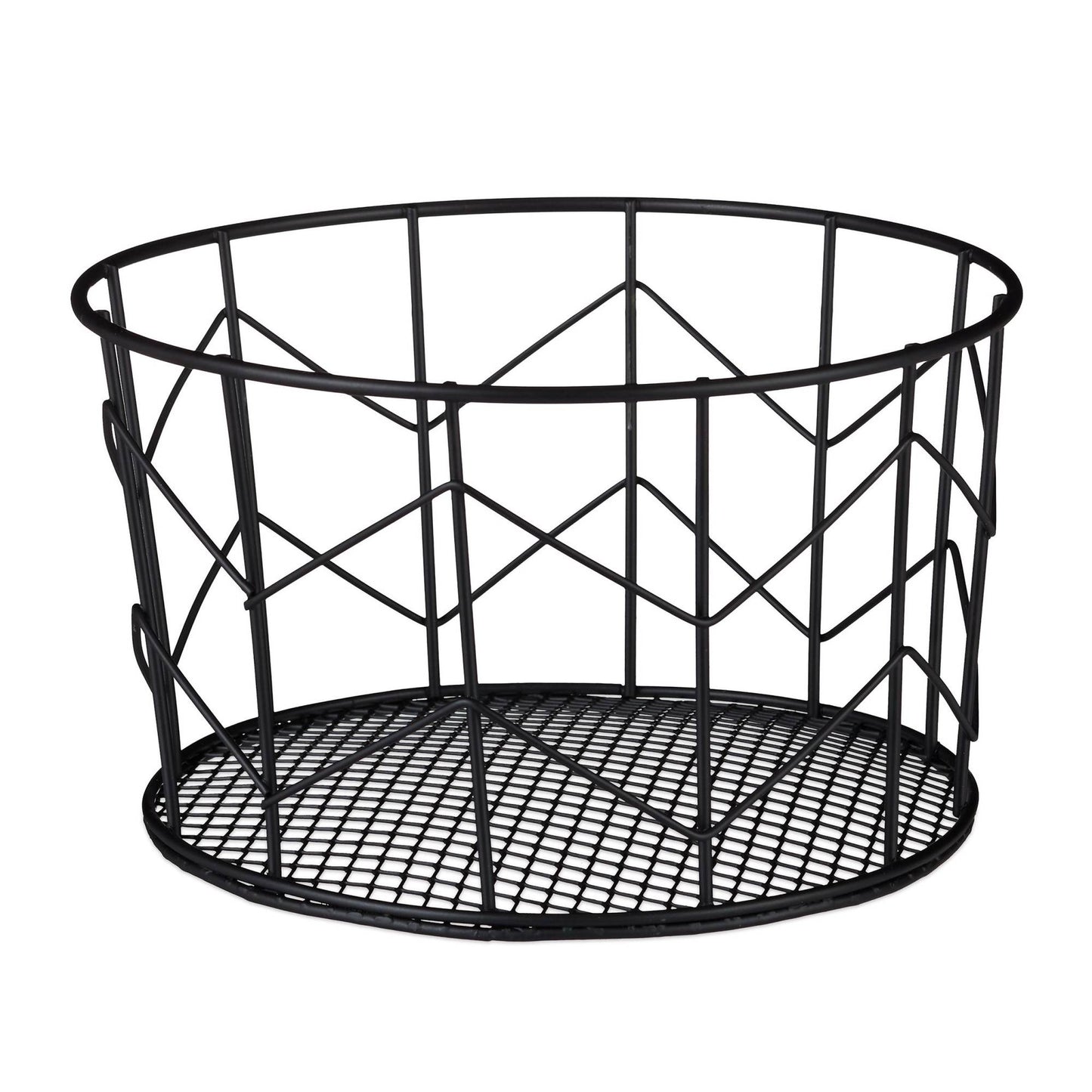 Round basket made of metal wire