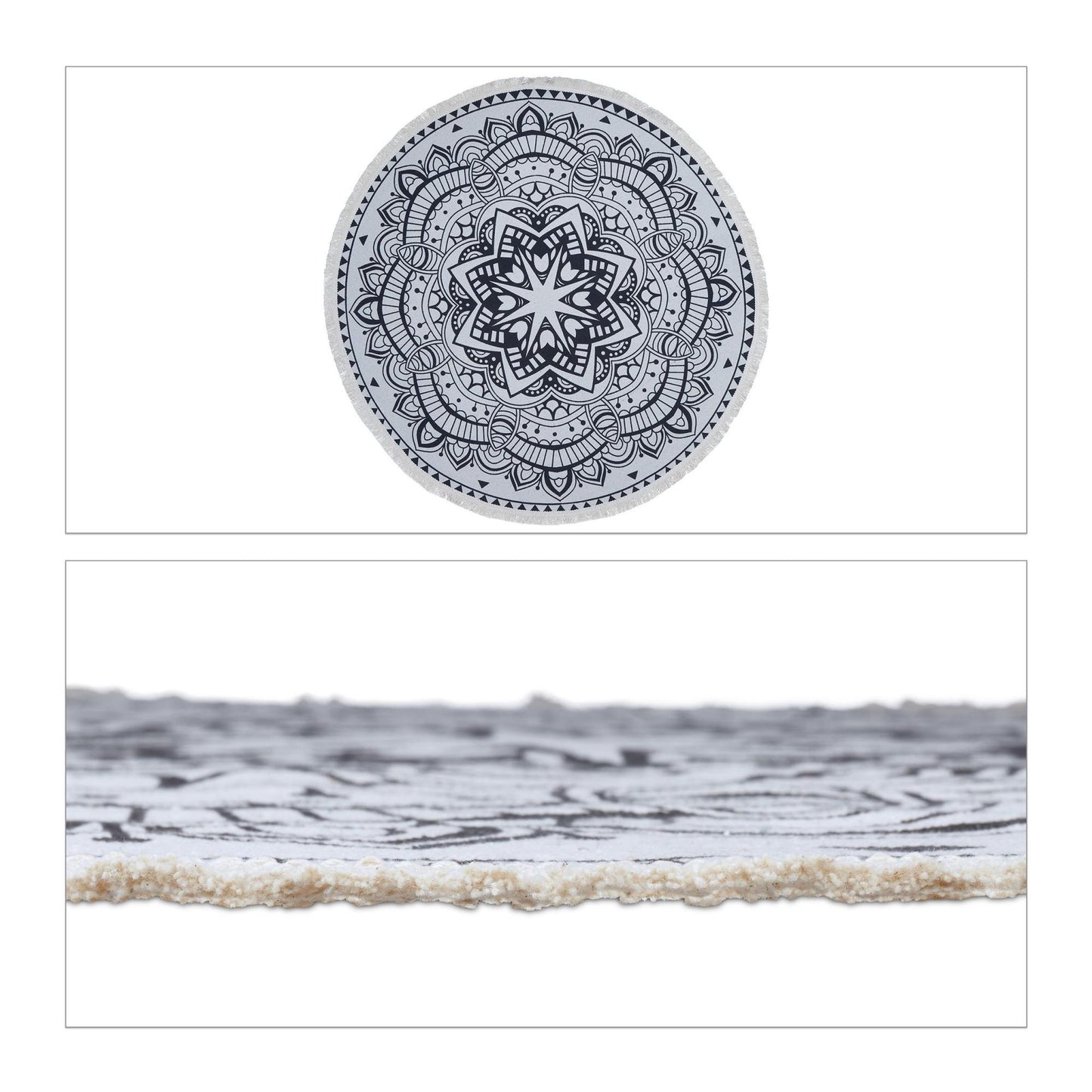 Round carpet with mandala design