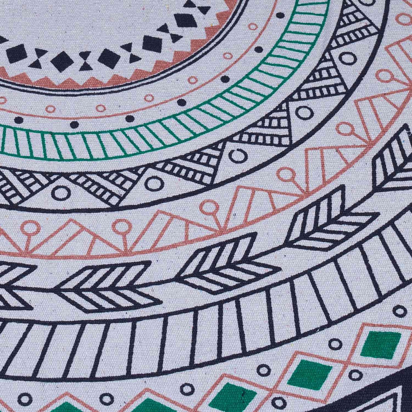 Round carpet with mandala design