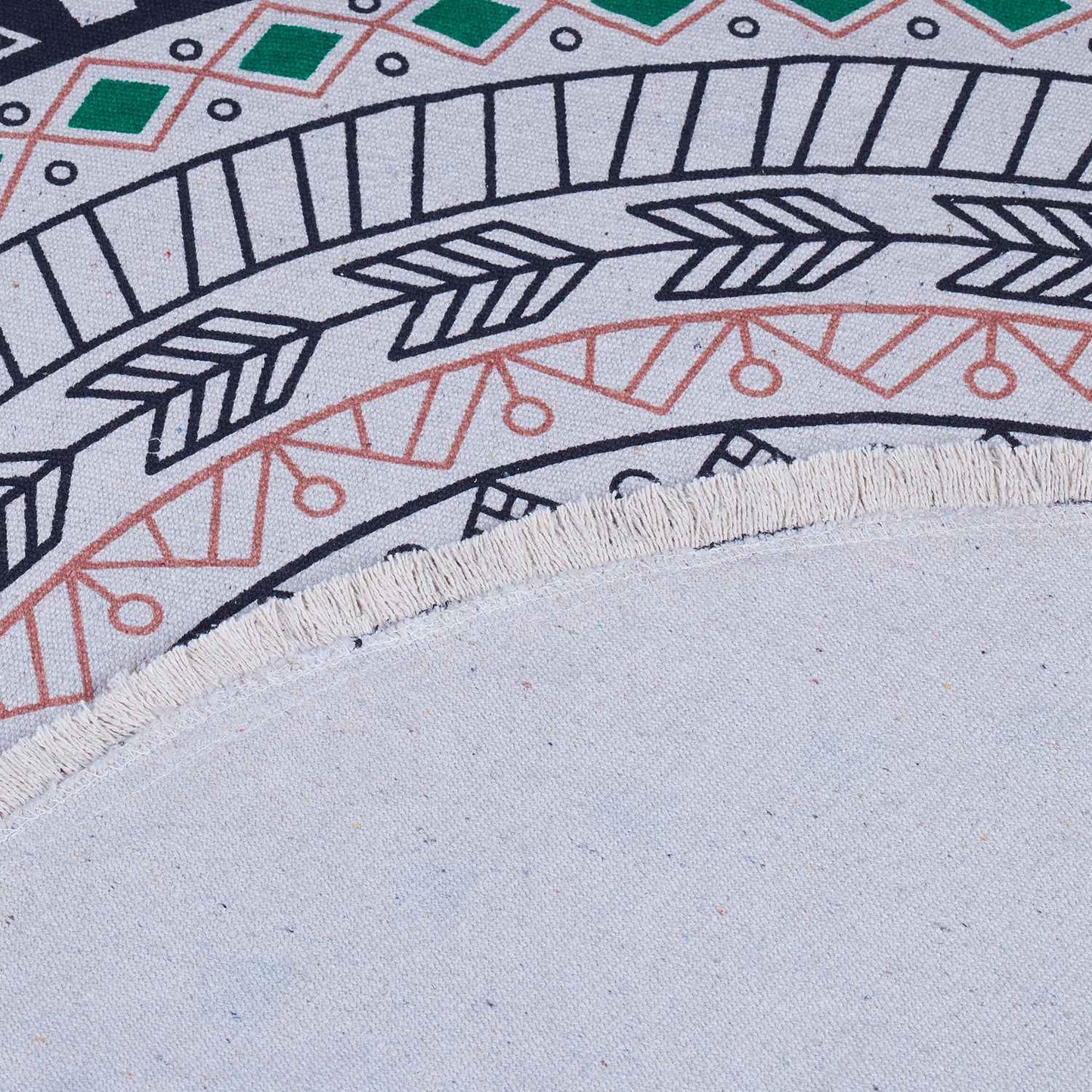 Round carpet with mandala design